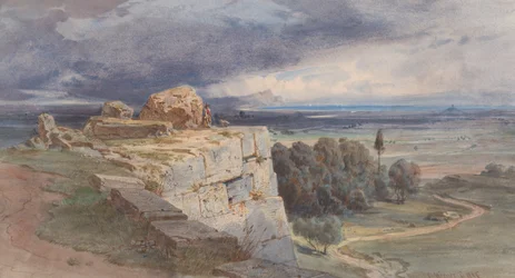 Widok Norby od północy, w kierunku San Felice Circeo, 1856.