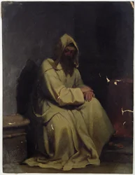 Portret siedzącego mnicha, 1847 (olej na papierze)