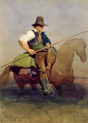„Un Campagnole”, rzymski chłop na koniu, 1858 r.