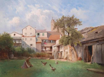 Podwórze Carla Haunolda w domu mydlanym w Tittmoning 1907