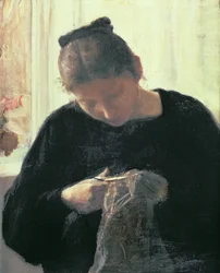 Kobieta szyjąca