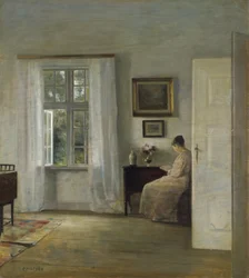 The Reader par Holsoe, Carl (1863-1935), - Olej na drewnie, 70x62,5 - Kolekcja prywatna