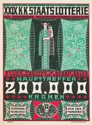 Plakat reklamujący 24. królewską austriacką loterię charytatywną w 1912 r.