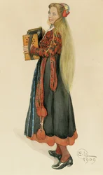 Lisbeth grająca na akordeonie, 1909