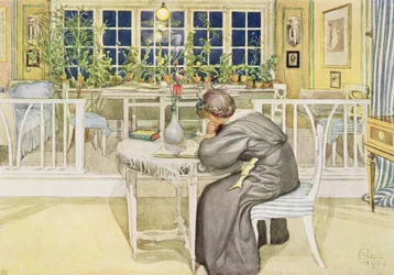 Wieczór przed podróżą do Anglii - Pokój studiów, opublikowane w "Lasst Licht Hinin", 1909