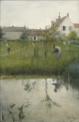 Stary człowiek i żłobek, 1883 (wc na papierze)