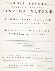 Strona tytułowa z „Systema naturae”