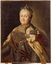 Portret cesarzowej Katarzyny II (1729-1796). Obraz Carla Ludwiga Johanna Christinecka (1732-1792), olej na płótnie