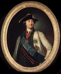 „„Portret du hrabia Alexei Grigorievitch Orlov (1737-1808), commandant des Forces navales russes”” (Portret naczelnego wodza floty hrabiego Aleksieja Grigoriewicza Orłowa z Chesmy (1737-1808)) Peinture de Carl Ludwig Johann Krystyna (1732/3-17