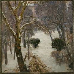 Park Heiligenstaedter zimą (olej na płótnie)