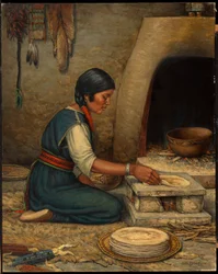 Kobieta Hopi robiąca Piki