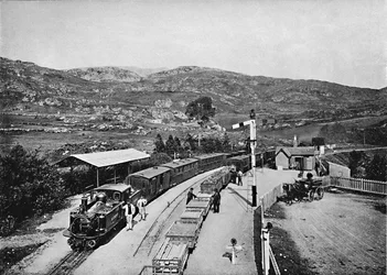 Kolej Ffestiniog: stacja Tan-Y-Bwlch, ok. 1896 r.