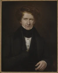 Portret kompozytora Adolfa Fredrika Lindblada (1801-1878), autorstwa Mazera, Carla Pettera (1807-1884). olej na płótnie