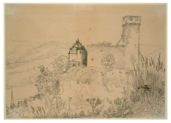 Zamek Hirschhorn nad Neckarem (z sokołem)