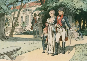 Fryderyk Wilhelm III, król pruski (1770-1840) i jego żona królowa Ludwika (1776-1810), w Paretz w 1800 roku