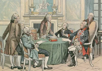 Fryderyk Wilhelm II, król pruski (1744-1797) na konsultacjach w sprawie pruskiego kodeksu cywilnego (ok. 1790)