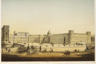 Widok na główny pałac Gatchina, połowa XIX wieku.