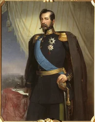 Oscar I, roi de Suede et Norvege - Portret Oscara I (1799-1859), króla Szwecji i Norwegii, autorstwa Staaffa, Carla Theodora (1816-1880). olej na płótnie