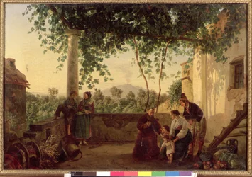 Taras domu w pobliżu Neapolu z widokiem na Wezuwiusza, 1833