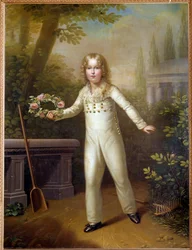 Portret Dziecka Aiglon (1811-1832) Król Rzymu Napoleon II, książę Reichstadt, syn cesarza Napoleona I około ośmiu lat. Obraz Carla Salesa (1791-1870) (ec.autr.) XIX-wieczny Wiedeń, Kunsthistorische Museum