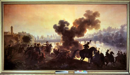 Kampania włoska: „” widok bitwy pod Lodi 10/05/1796”” Obraz Antoine Vernet dit Carle (1758-1836) 1796 Boissy Saint Leger. Zamek w Grosbois