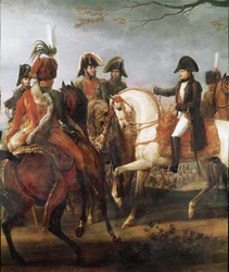 Cesarz Napoleon I wydaje rozkaz przed bitwą pod Austerlitz 2 grudnia 1805 roku, detal