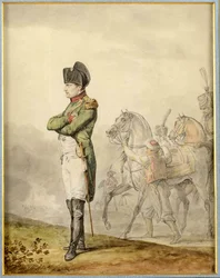 Napoleon a Austerlitz (1805) - Napoleon pod Austerlitz, autorstwa Verneta, Carle (1758-1836). Akwarela na papierze. Prywatna kolekcja