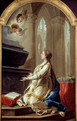 Św. Klotylda w modlitwie Obraz Carle Van Loo (1705-1765) Brześć z XVIII wieku, Muzeum Sztuk Pięknych.