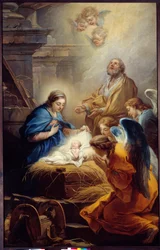 Adoracja aniołów Obraz Carle van Loo (1705-1765) 1751 Brześć, Muzeum Sztuk Pięknych