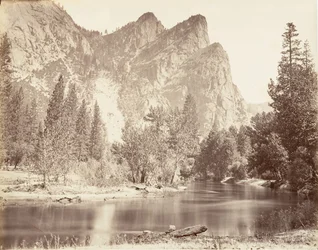 Trzej Bracia, Yosemite, ca. 1872, wydrukowany ca. 1876.