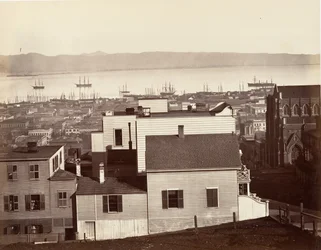 San Francisco, z California i Powell Street, 1864, wydrukowano 1876.