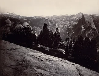 Widok z kopuły wartowniczej, Yosemite, 1865-66.