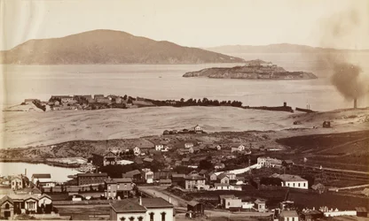 Alcatraz i czarny cz. z Russian Hill, S.F.