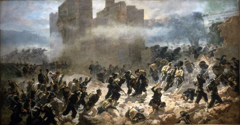 Breche Porta Pia - Rzym, 20.09.1870. Obraz C. Ademollo.