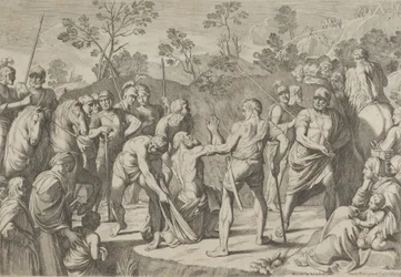 Św. Andrzej klęczący w modlitwie prowadzony pod krzyż, za Reni, 1650-80.