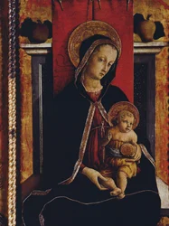 Madonna z Dzieciątkiem, fragment z poliptyku San Silvestro, 1468 (tempera na desce) (zob. 76657)