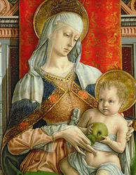 Madonna z Dzieciątkiem, detal z poliptyku SantEmidio, tempera z 1473 r. na panelu z 76636