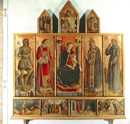 Madonna z Dzieciątkiem ze świętymi, poliptyk, 1468 (tempera na desce)