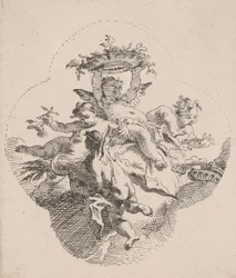 Putti trzymający kwiaty, 1725-75.