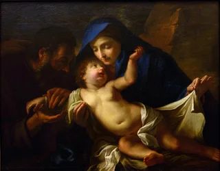 Święta Rodzina par Maratta, Carlo (1625-1713). Olej na płótnie, koniec XVII w., Państwowe Muzeum Sztuki im. A. Radishcheva, Saratów