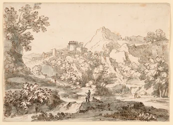 Rysunek, Pejzaż z miastem, 1750-1770