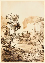 Rysunek, Pejzaż pasterski, 1760-1780