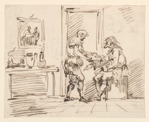 Rysunek, scena rodzajowa, 1725-50