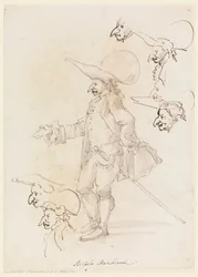 Rysunek, karykatury, ok. 1725-75