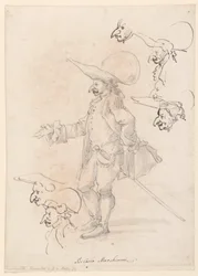 Rysunek, karykatury, ok. 1725-75
