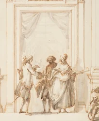 Rysunek, Projekt portalu północnego, Wielka Galeria, Villa Albani, Rzym, Włochy, 1755-56