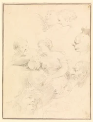 Rysunek, szkice postaci, 1775 r.