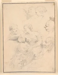 Rysunek, szkice postaci, 1775 r.