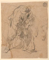 Rysunek Chłop z torbą, 1728-78