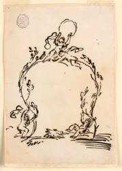 Rysunek, szkic kartusza, 1760-80